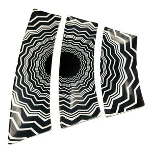 Missoni for Target Set of 3 Serving Plates Platters Black White Chevron Zig Zag